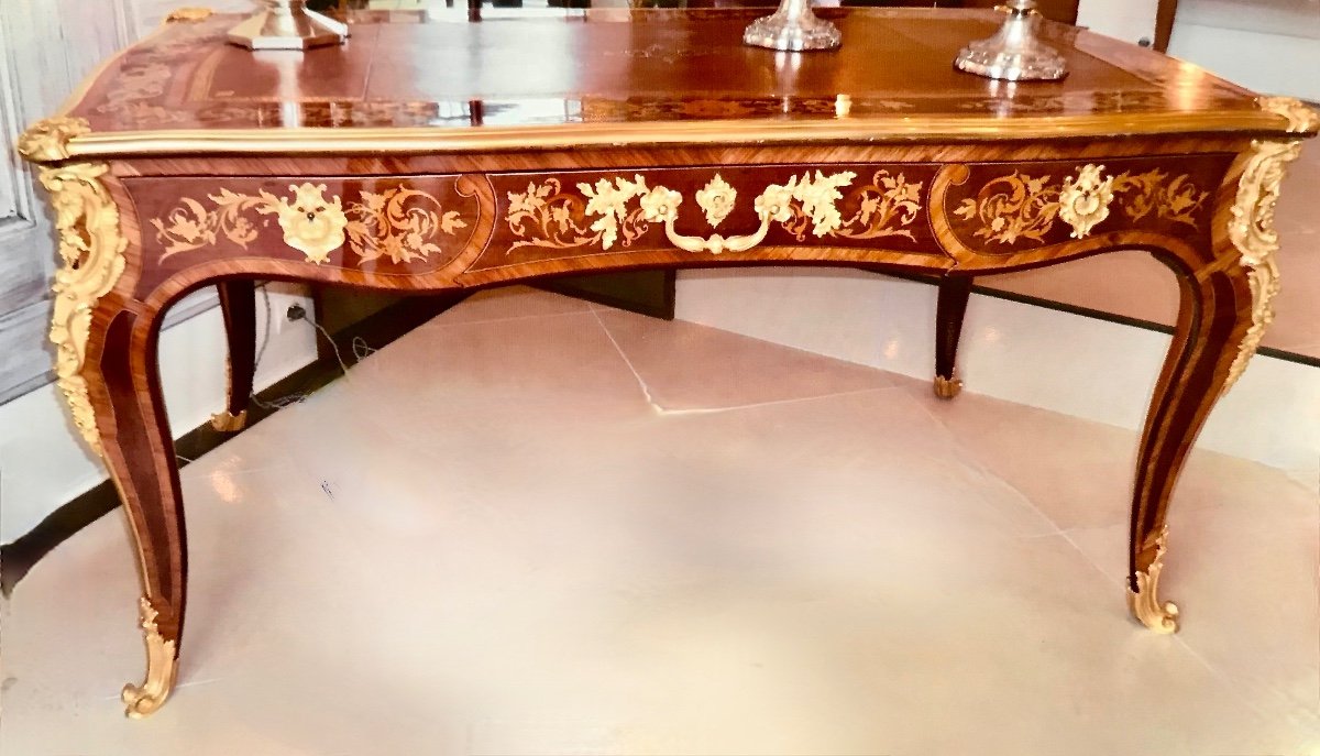 Bureau En Marqueterie, Louis XV d'époque 1880. Réf; Charles 06