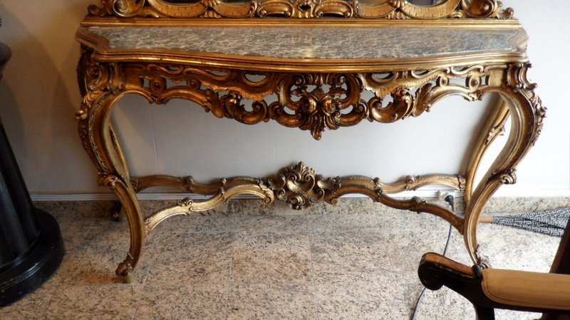 Console And Its Mirror In Gilded Wood. Ref: Cd 226-photo-3