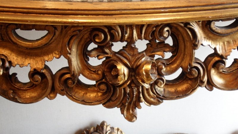 Console And Its Mirror In Gilded Wood. Ref: Cd 226-photo-5