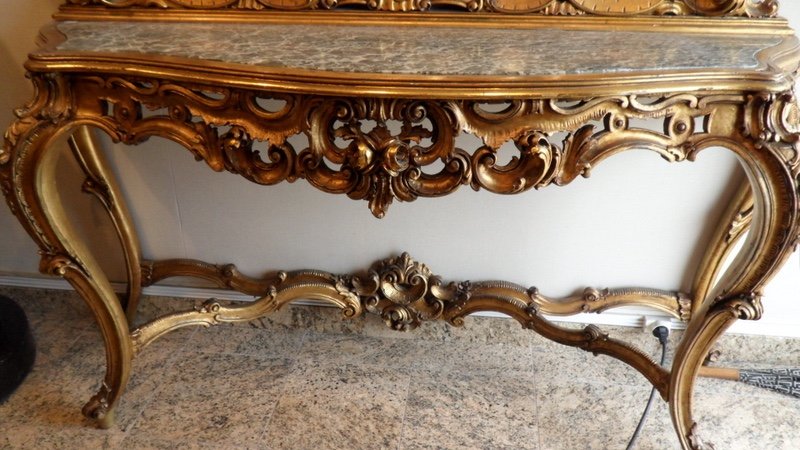 Console And Its Mirror In Gilded Wood. Ref: Cd 226-photo-7