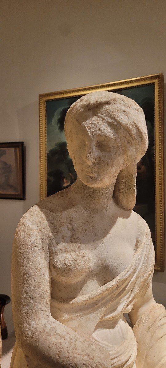 White Marble Sculpture Late 18th Century-photo-3