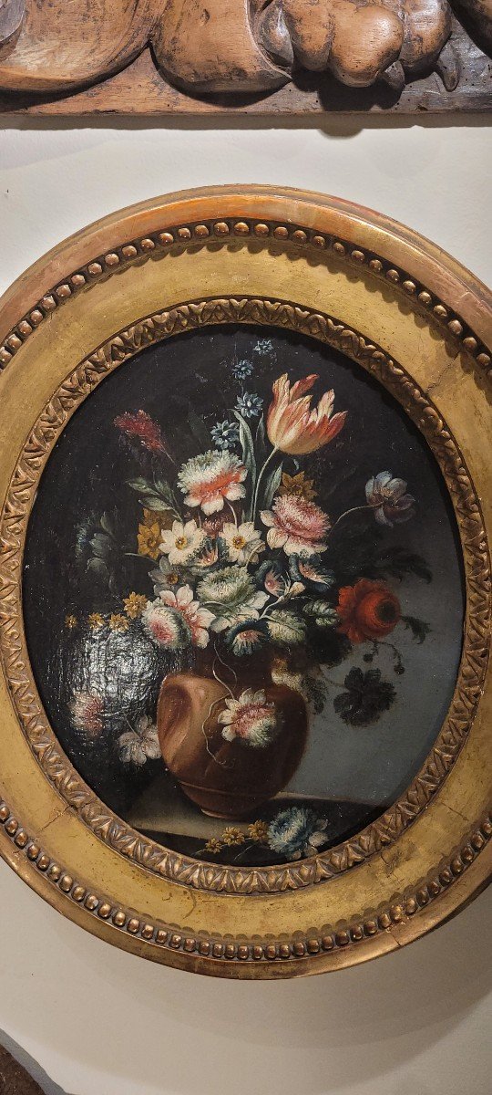 Paire De Peintures Bouquet De Fleurs-photo-2