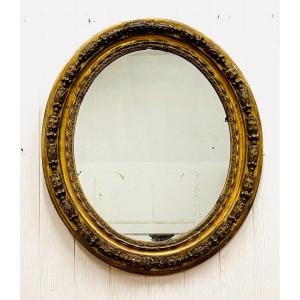 Grand Miroir oval Doré 