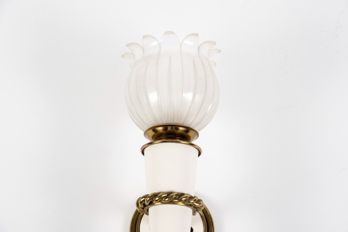 Pair Of Sconces In The Style Of Gilbert Poillerat-photo-3