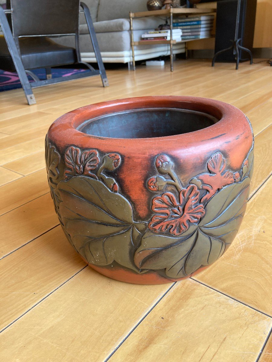 Japanese Lacquer Planter Circa 1900-photo-1