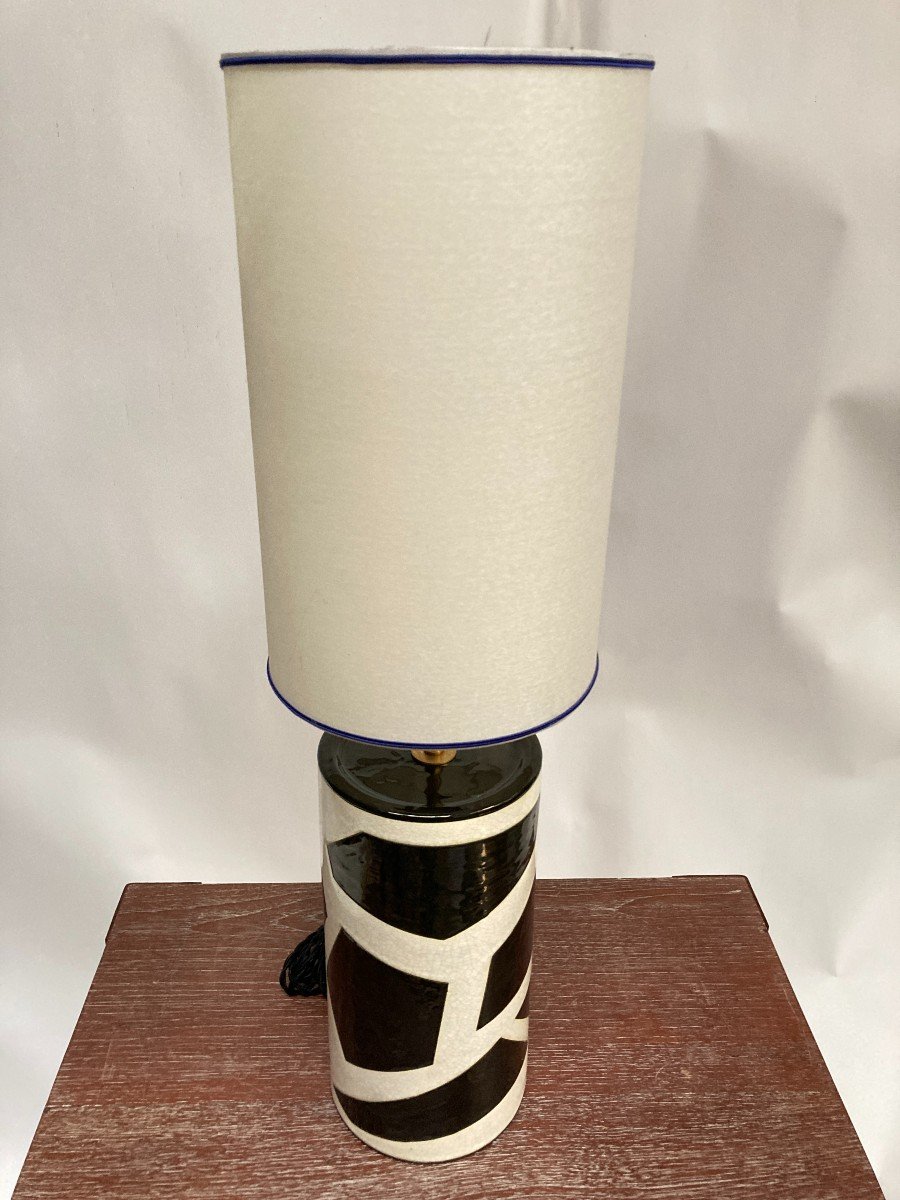 Ceramic Lamp From Longwy Circa 1980-photo-2