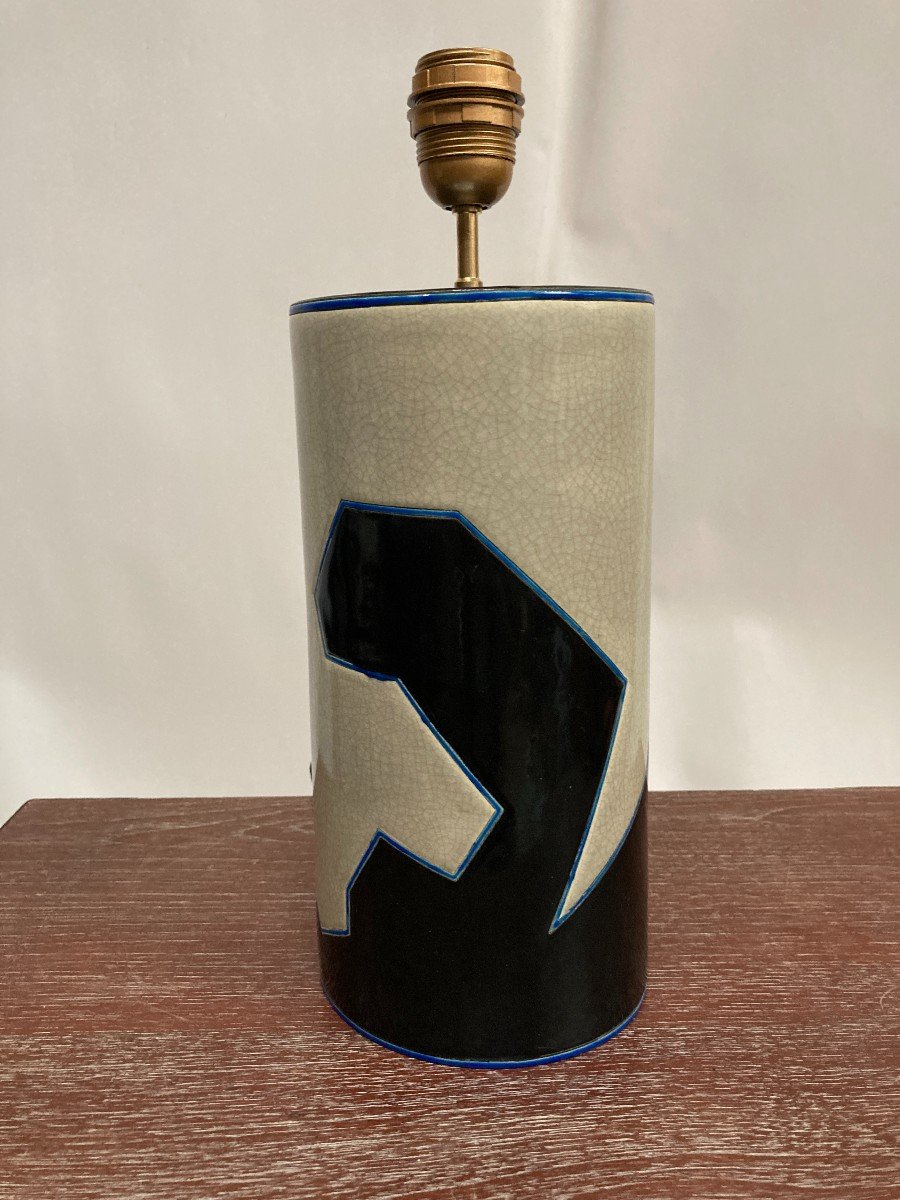 Longwy Ceramic Lamp Circa 1980-photo-4