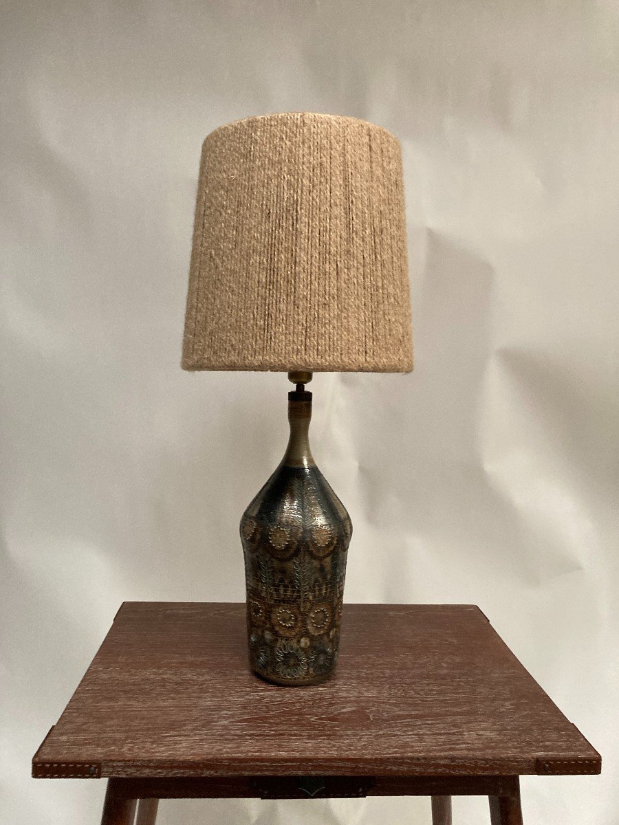 1960's Handmade Ceramic Lamp-photo-2