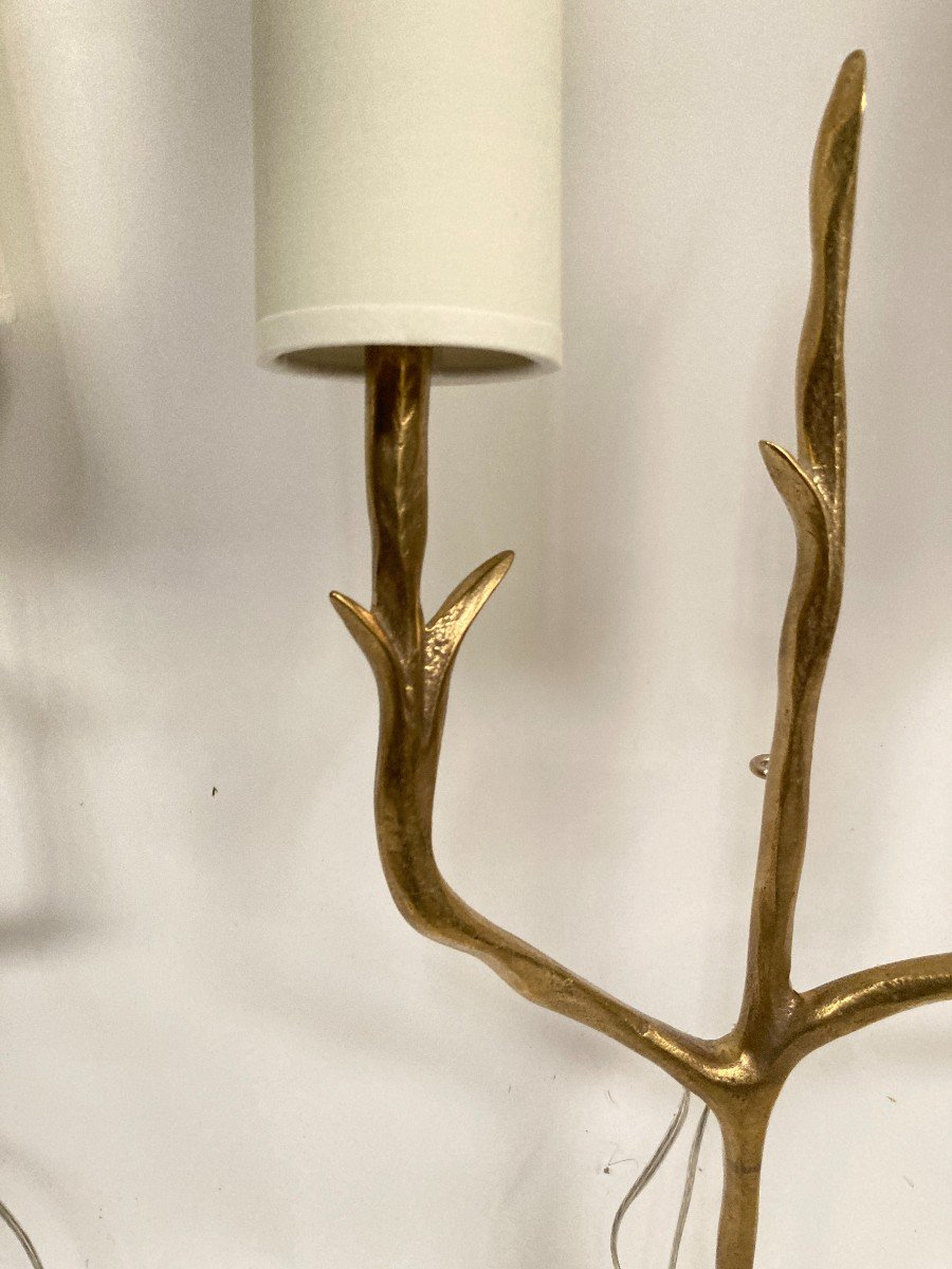 Pair Of Bronze Sconces In The Style Of Felix Agostini-photo-3