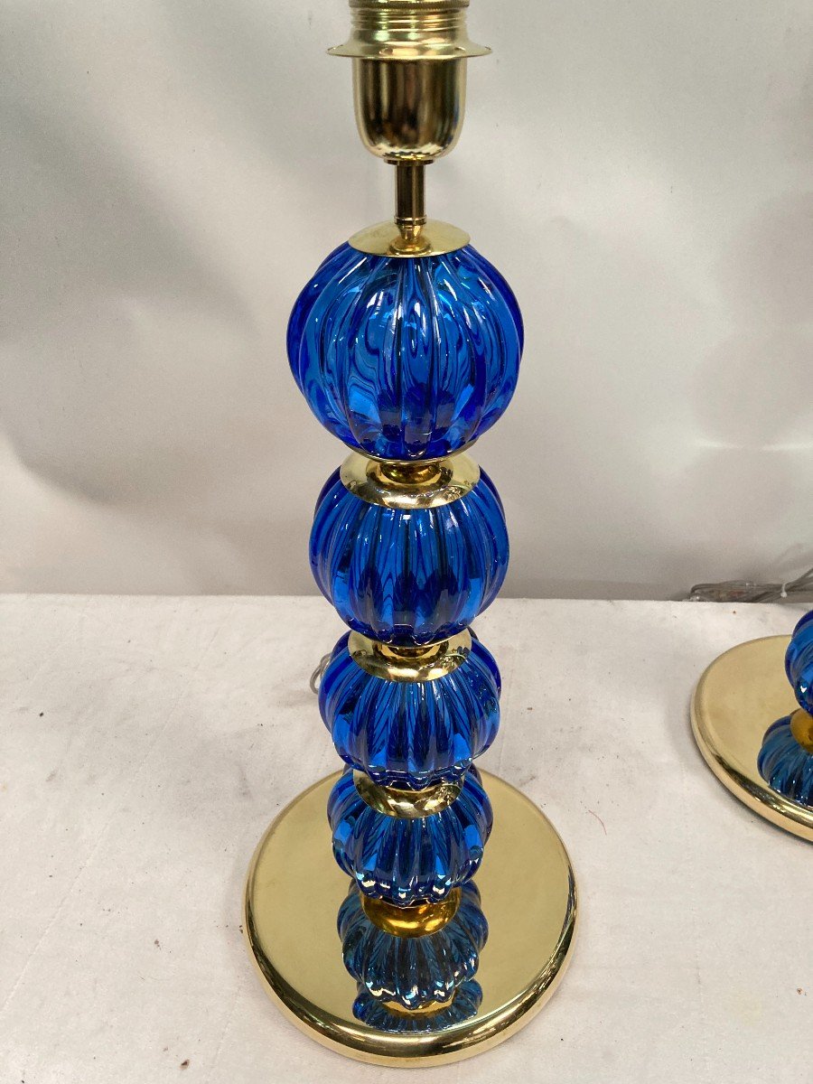 Pair Of Murano Glass Lamps-photo-3