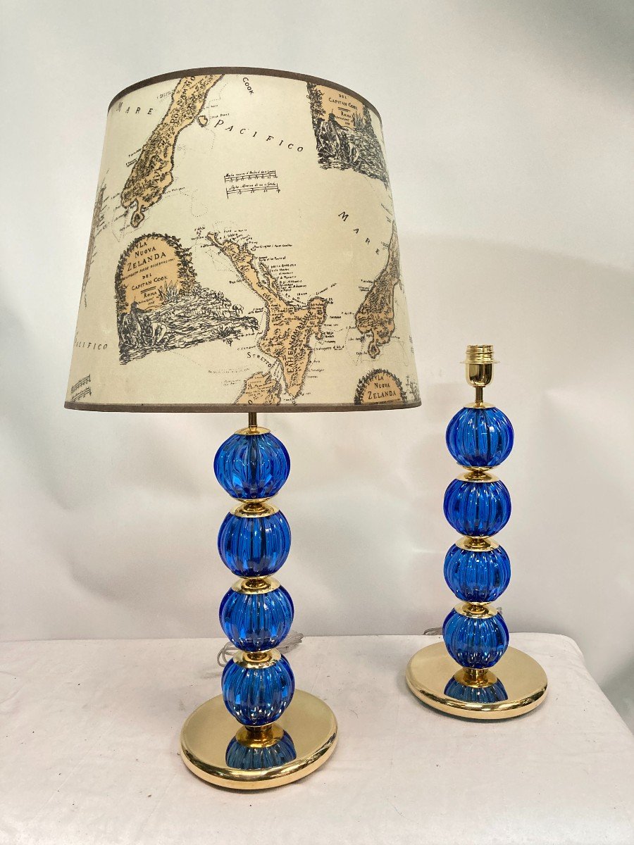 Pair Of Murano Glass Lamps