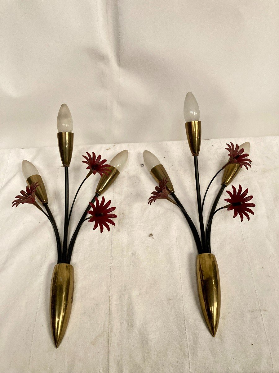 1950's Pair Of Sconces -photo-8