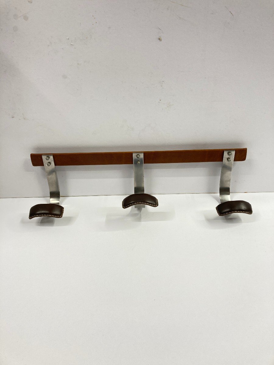 Leather Coat Rack By Jacques Adnet