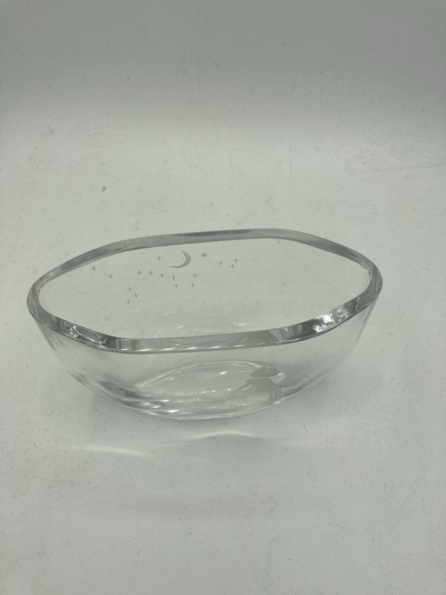 Engraved Crystal Vase Signed Orrefors-photo-4