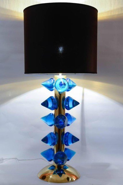 Pair Of Murano Glass Lamps Signed Jl Fontana-photo-3