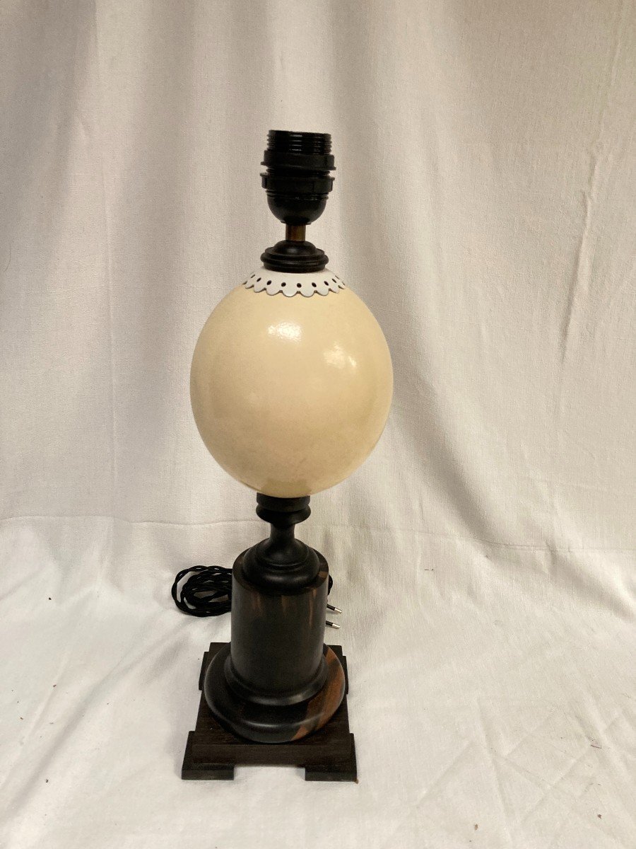 Ebony And Ostrich Egg Lamp Attributed To The Jansen House-photo-2