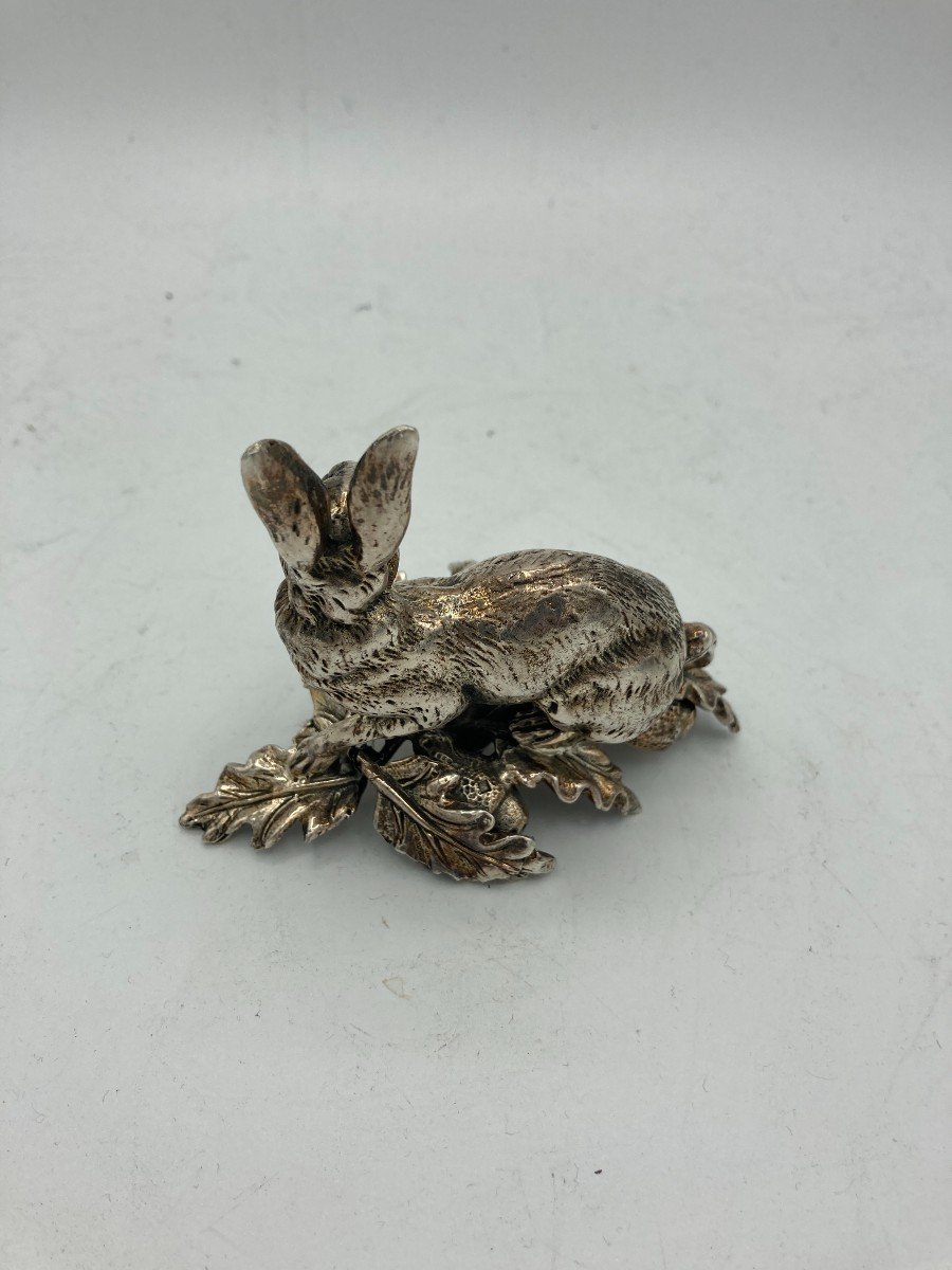 Silver-plated Bronze Hare Circa 1900-photo-2