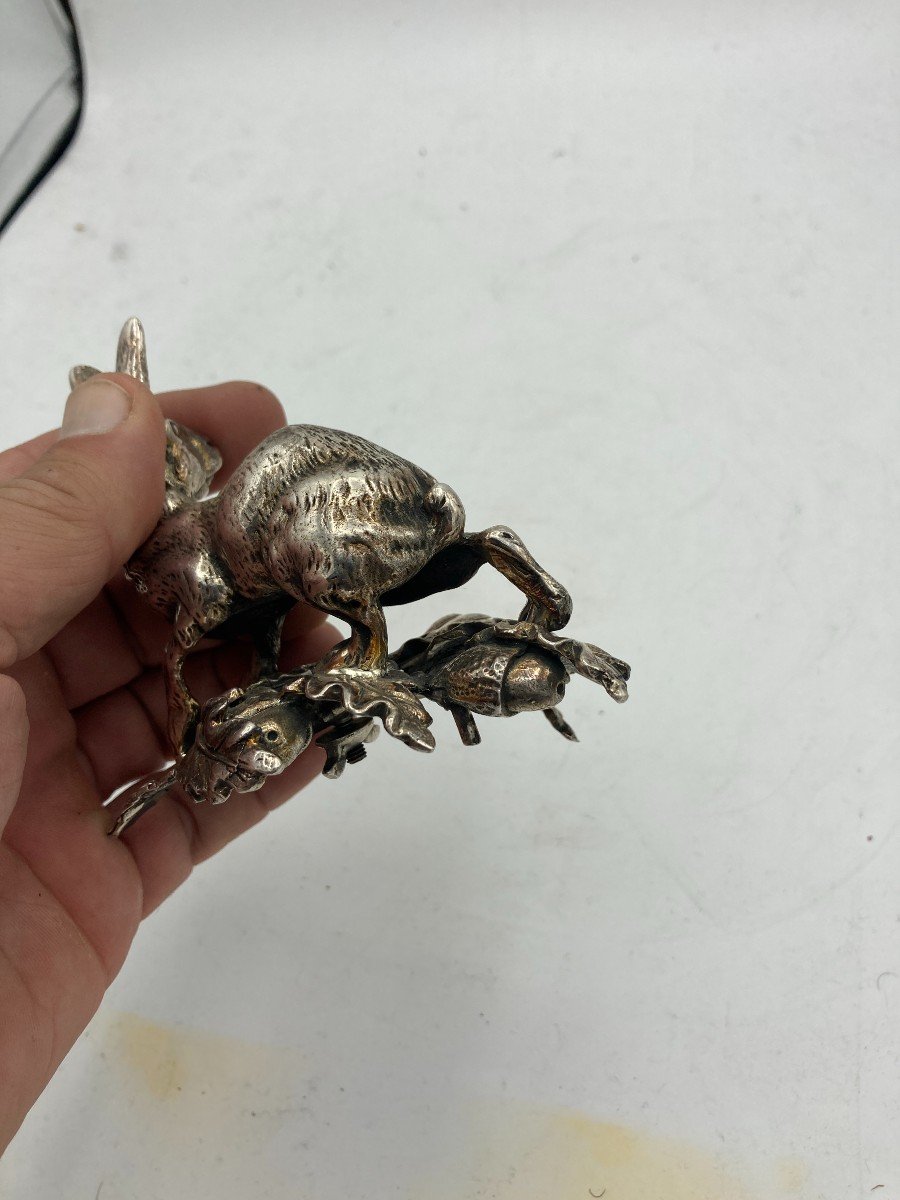 Silver-plated Bronze Hare Circa 1900-photo-3