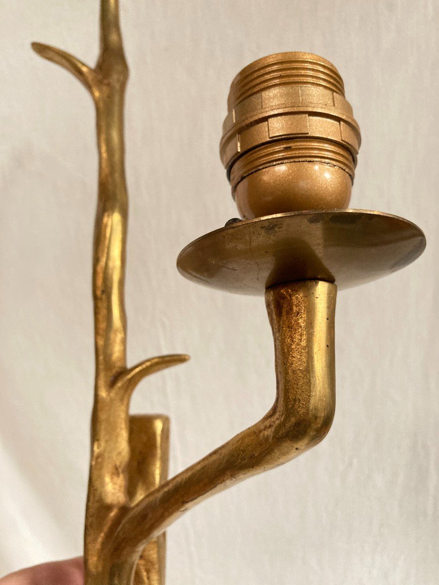 Pair Of Bronze Wall Lights In The Style Of Felix Agostini-photo-2