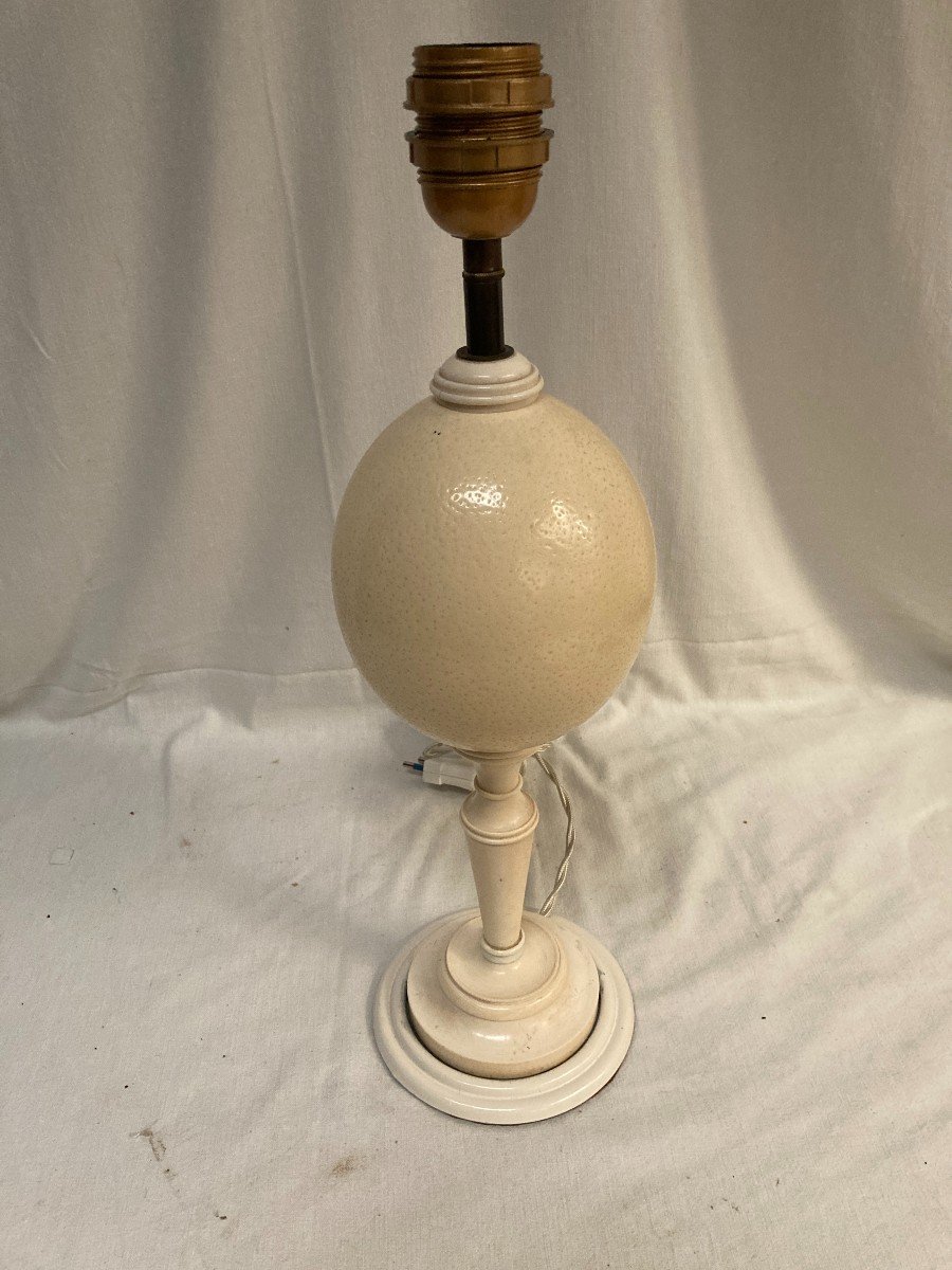 Ivory And Ostrich Egg Lamp Circa 1930-photo-3