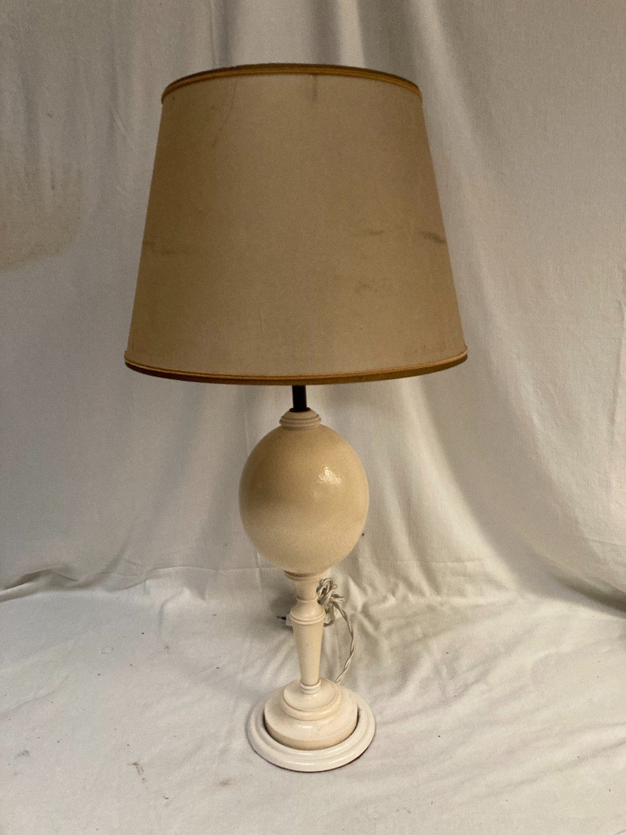 Ivory And Ostrich Egg Lamp Circa 1930