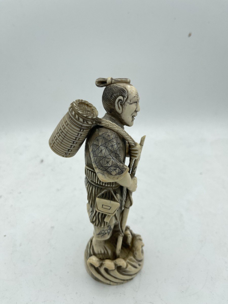 Ivory Okimono Depicting A Fisherman-photo-2