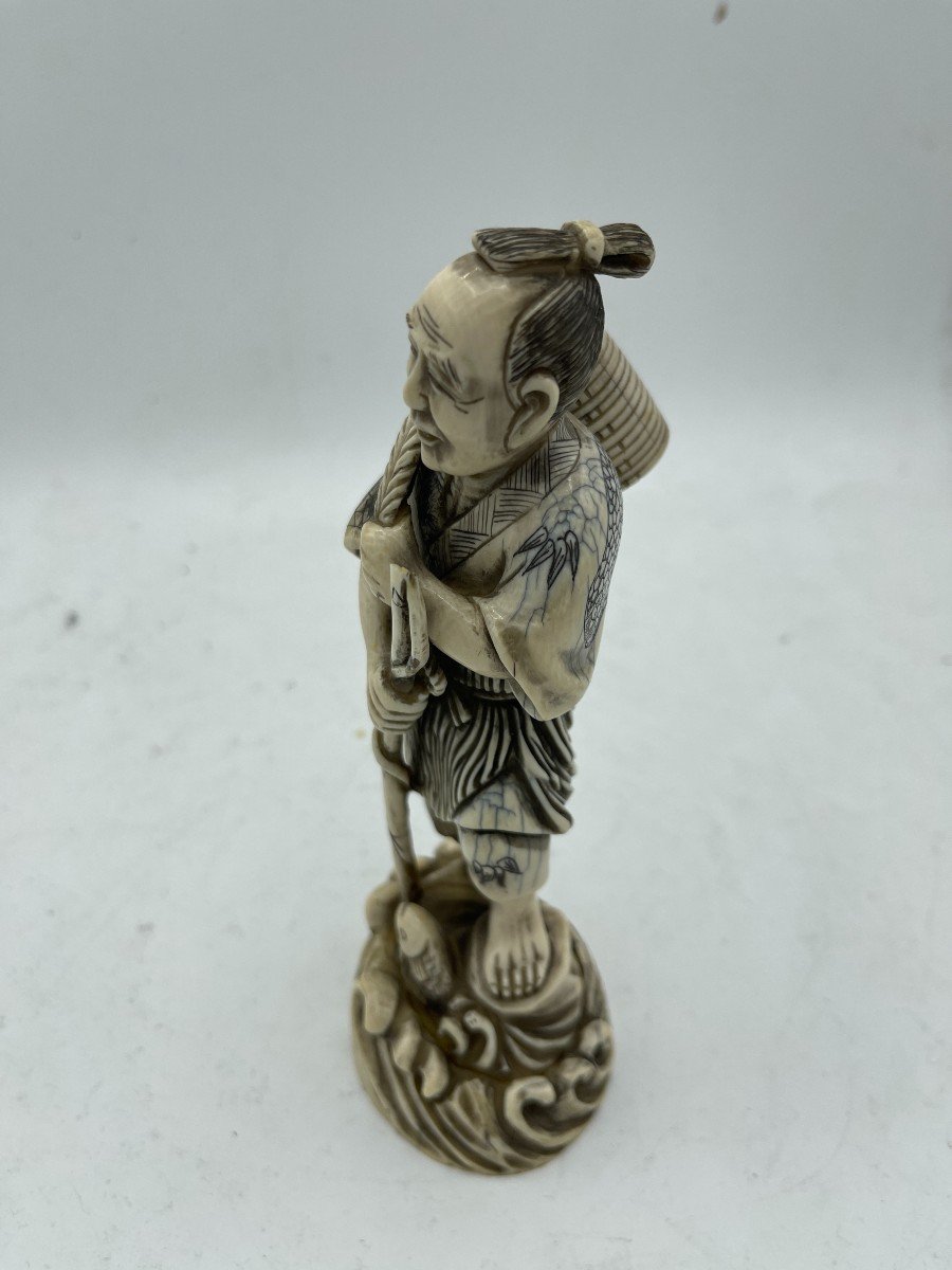 Ivory Okimono Depicting A Fisherman-photo-4