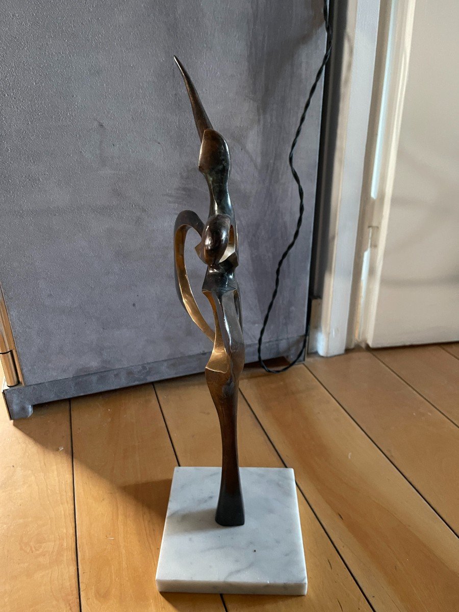 1970's Abstract Bronze Sculpture-photo-2