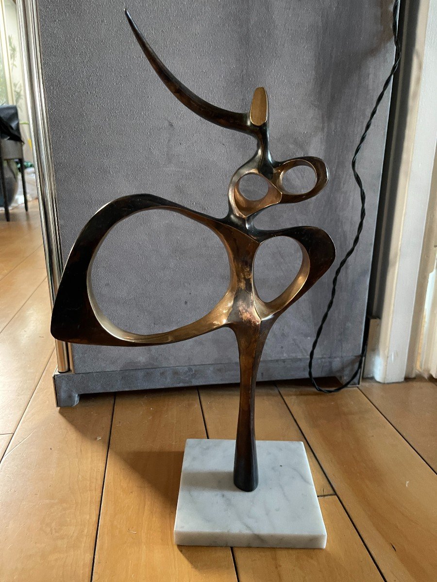 1970's Abstract Bronze Sculpture-photo-3