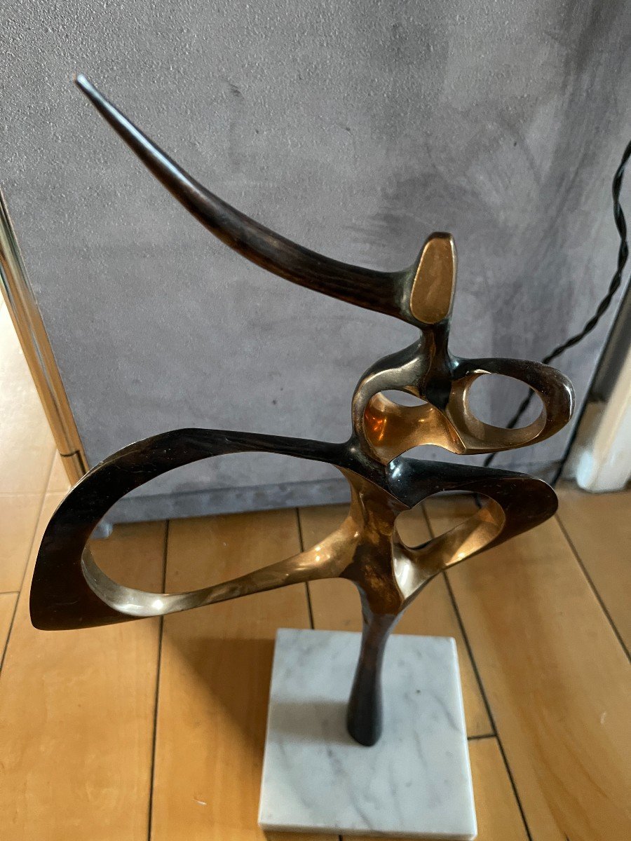 1970's Abstract Bronze Sculpture-photo-4