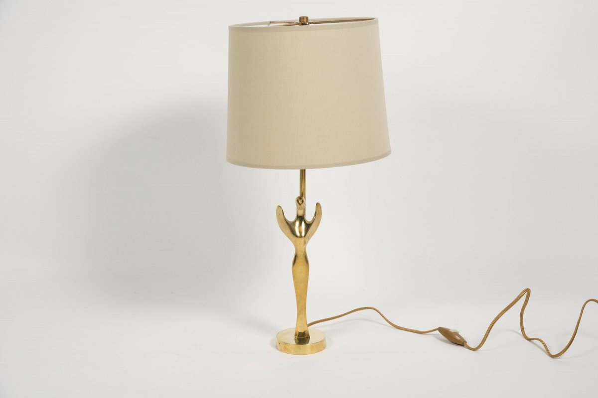 Paire De Lampes En Bronze Poli  -photo-2