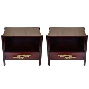 Pair Of Nightstands Or Sofa Ends By Luciano Frigerio