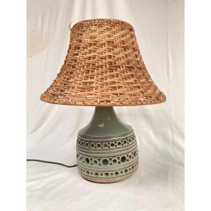 Lampe En Céramique De Vallauris Vers 1970