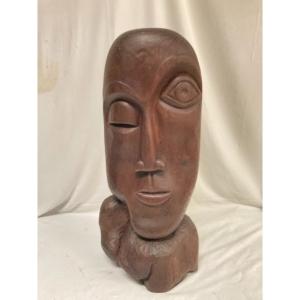 Large Wooden Sculpture Signed And Dated