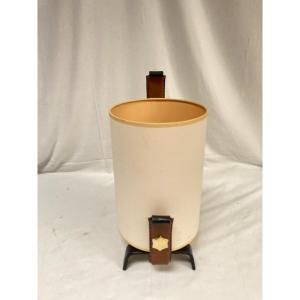 Rare Leather Covered Lamp By Jacques Adnet