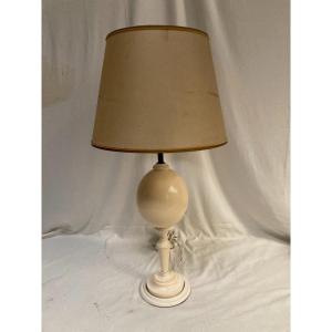 Ivory And Ostrich Egg Lamp Circa 1930