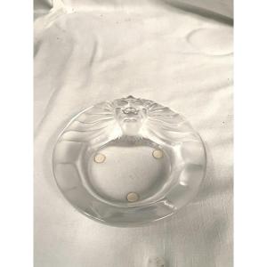 "lion" Crystal Ashtray From Lalique 