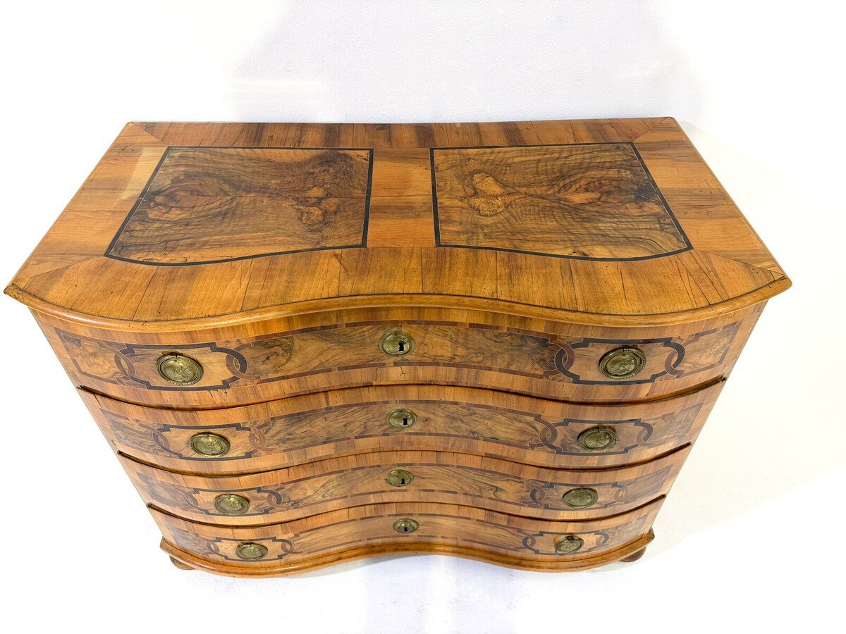 German Walnut Wood Commode, 18th Century-photo-3