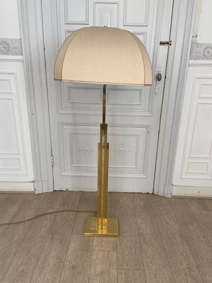 Art Deco Brass Floor Lamp-photo-2