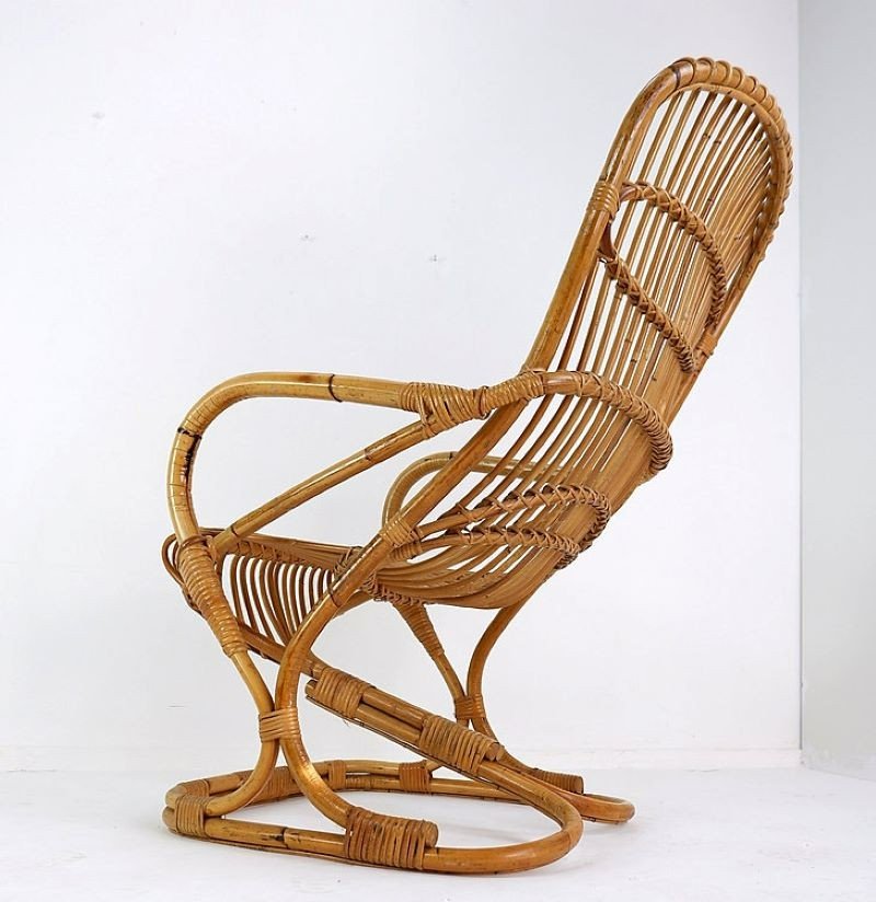 Bamboo Armchair Attributed To Tito Agnoli-photo-8