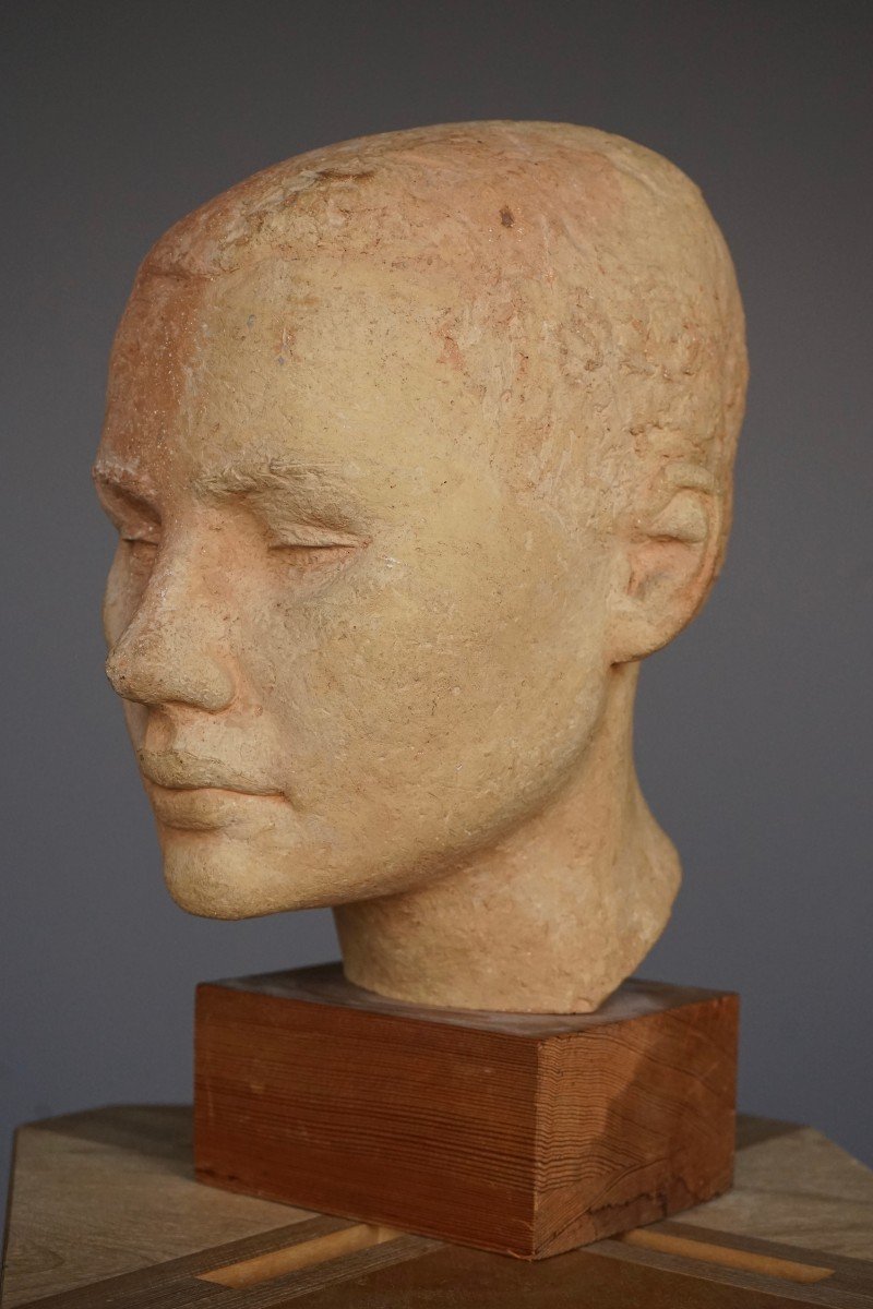 Terracotta Head By Olle Adrin, Sweden-photo-4