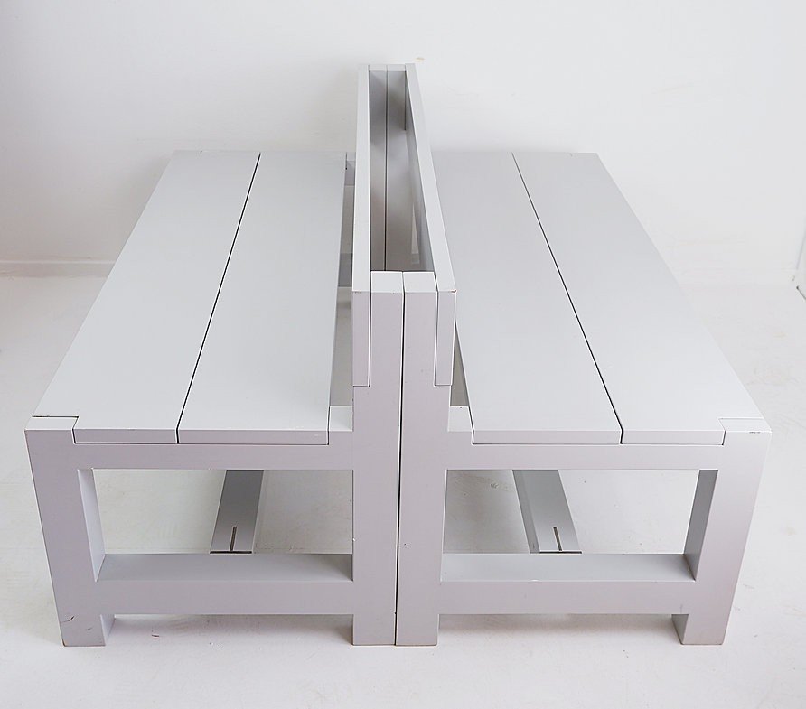 Pair Of Gray Benches By Claire Bataille & Paul Ibens - Belgium-photo-4