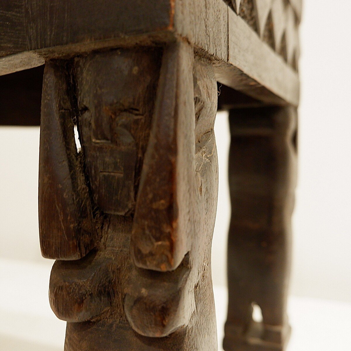 Small African Stools In Blackened And Carved Wood-photo-1
