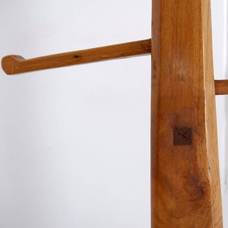 Vintage Brutalist Wooden Coat Rack -photo-6