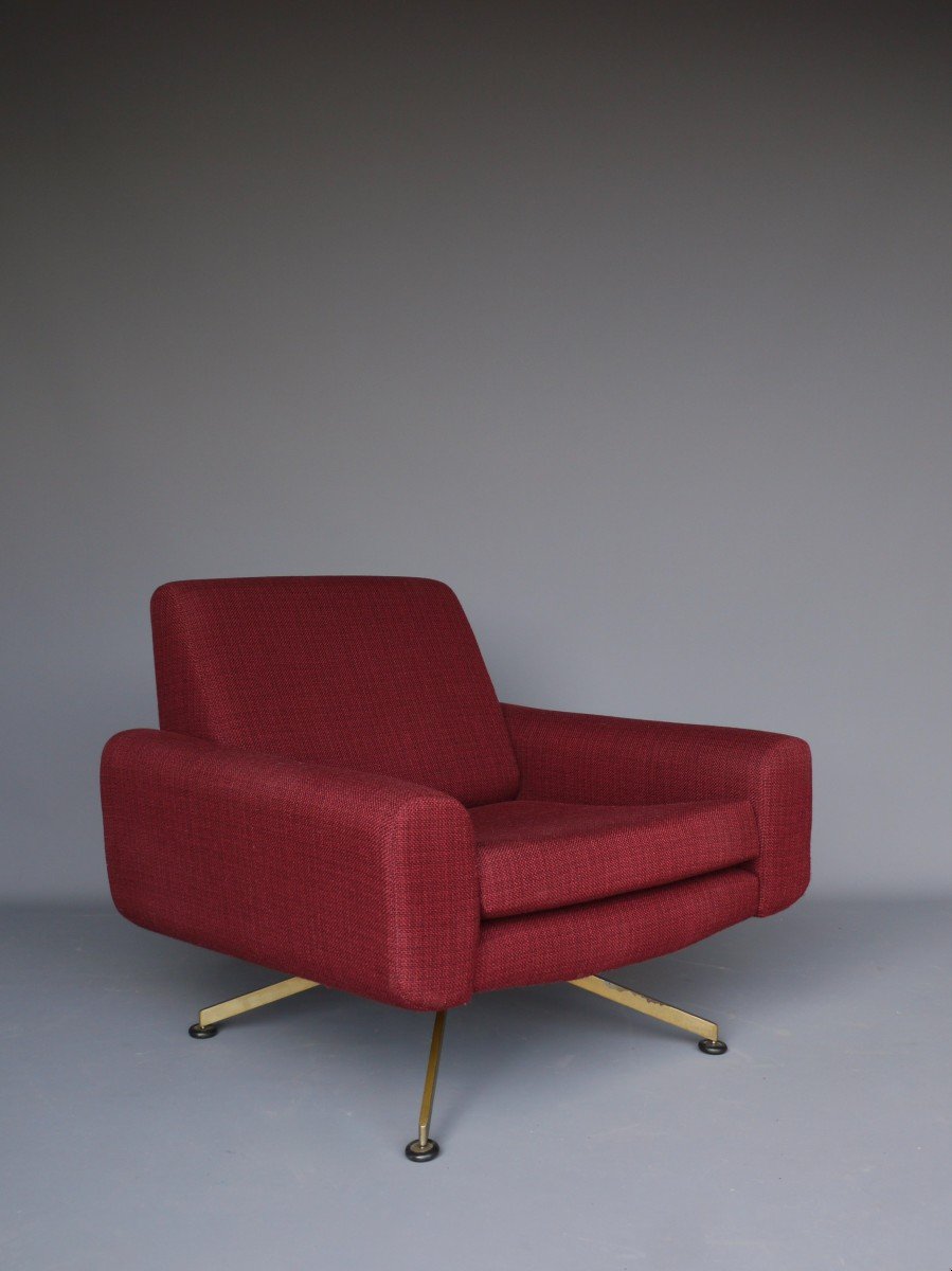 Fauteuil Marron Italien Du Milieu Du Siècle, 1960