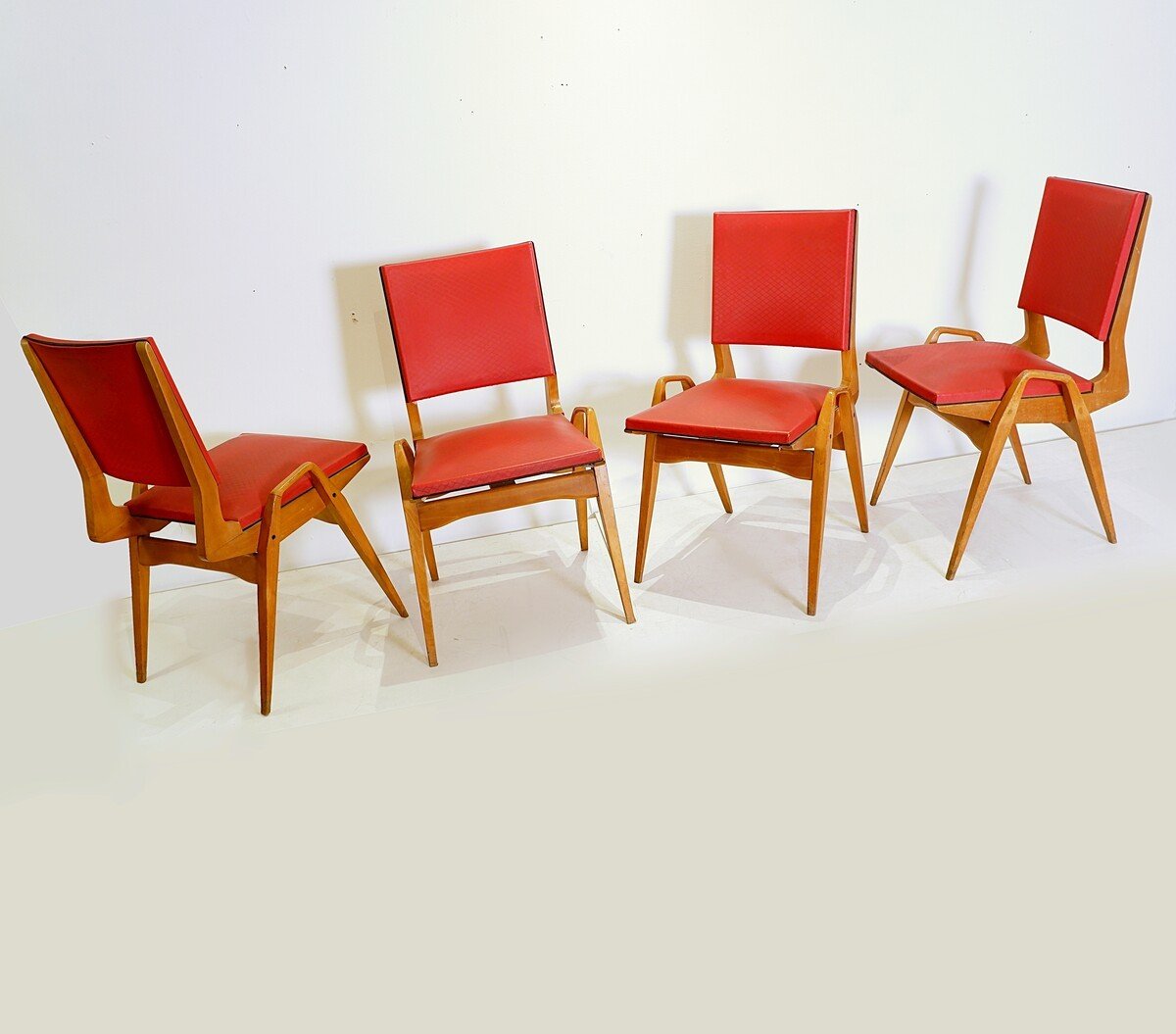 Set Of 4 Mid Century Chairs By Maurice Pré - 1950s-photo-2