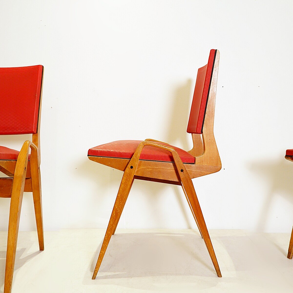 Set Of 4 Mid Century Chairs By Maurice Pré - 1950s-photo-3