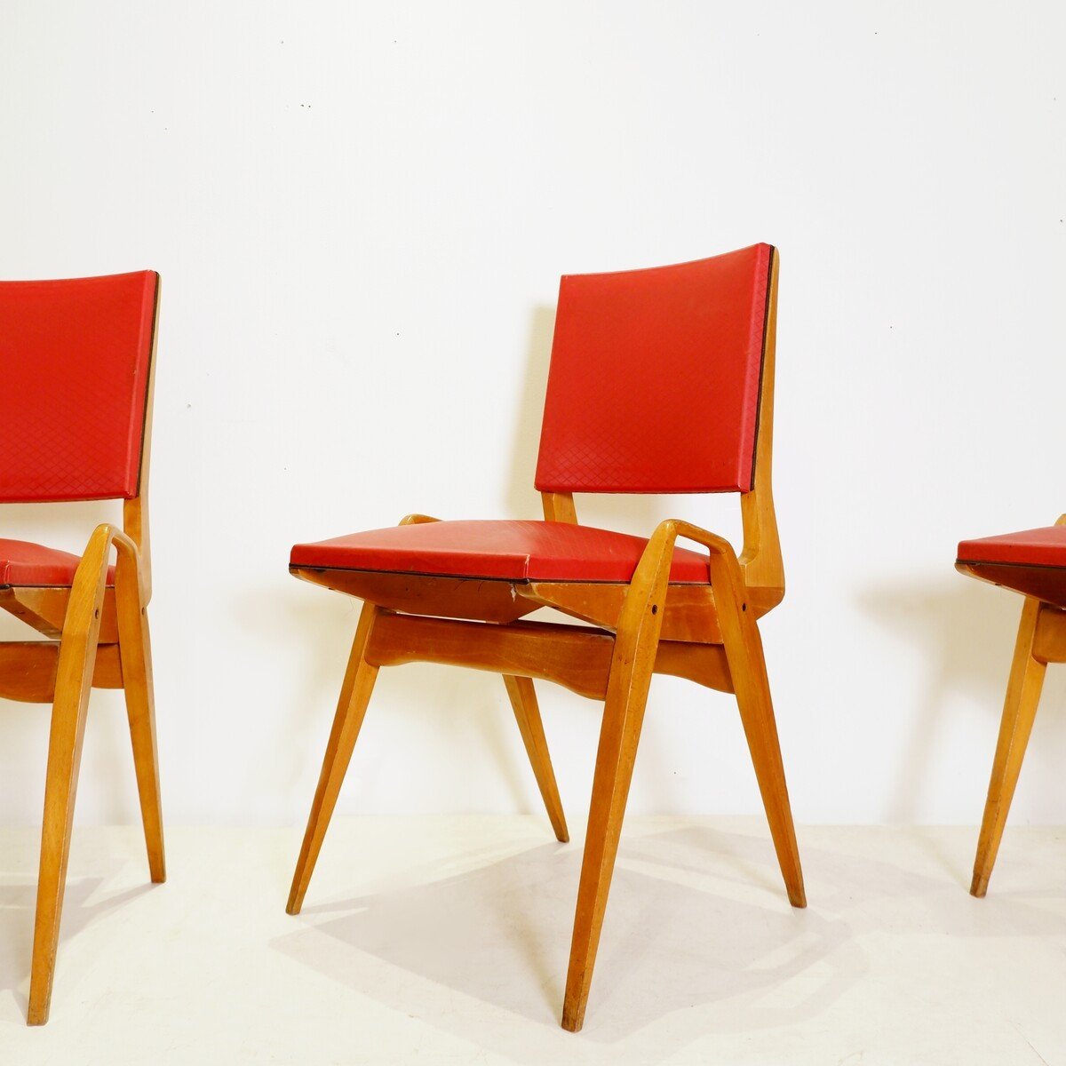 Set Of 4 Mid Century Chairs By Maurice Pré - 1950s-photo-4