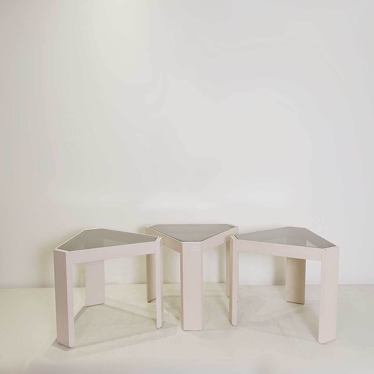 Set Of 3 Italian Triangular Side Tables Porada Arredi - 1960s