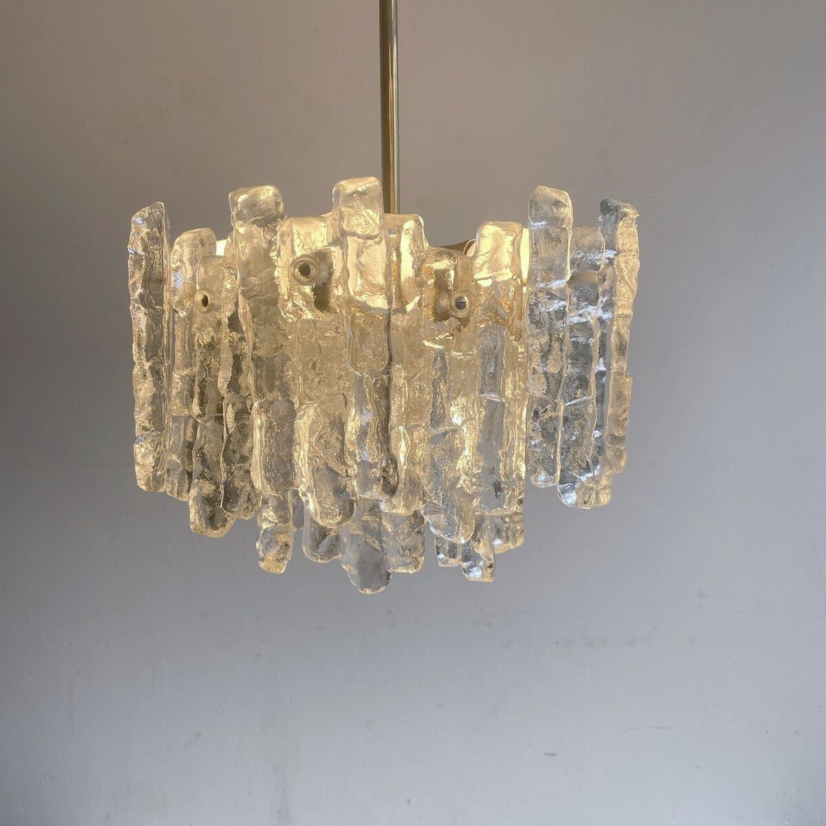 Kalmar Ice Glass Chandelier, Germany 1970-photo-3